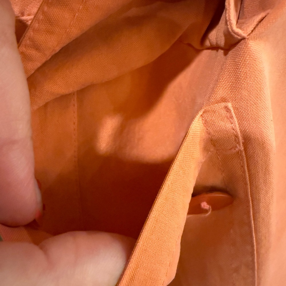 Good Clothes Collections Womens Vintage 100% Silk Cargo Pants Orange Wide Leg 10 - Picture 4 of 11